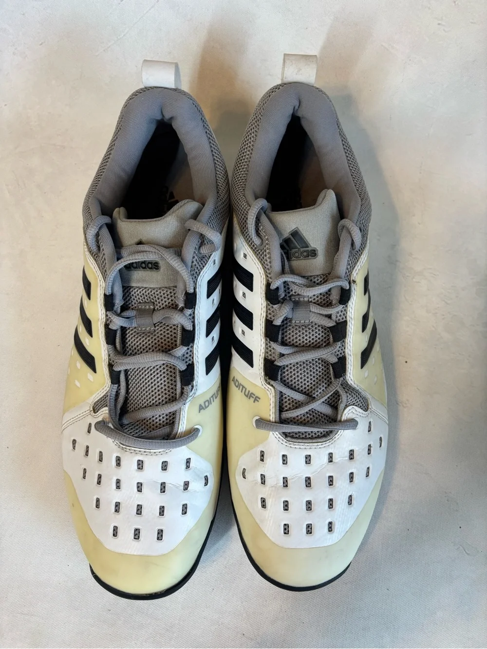 Adidas Men’s Barricade Classic Gray and White Tennis /Pickleball Shoes, size 14